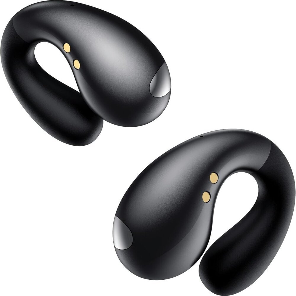 Ultra Ergonomic Clip-On Open Earbuds, Bone Conduction Over-The-Ear Headphones wi